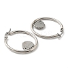 Non-Tarnish 304 Stainless Steel Hedgehog Beaded Hoop Earrings LS-EJEW-F320-02P-3