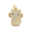 Rack Plating Brass Micro Pave Cubic Zirconia Pendants KK-C047-15G-1