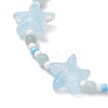 3Pcs 3 Colors Spray Painted Glass Star Beads & Natural Rose Quartz & Amazonite & Green Aventurine Beads Stretch Bracelets for Women BJEW-MZ00175-5