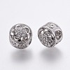 Brass Micro Pave Cubic Zirconia European Beads OPDL-P001-37-2