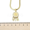 201 Stainless Steel Clear Cubic Zirconia Flat Round Virgin with Feather Pendant Necklaces NJEW-H055-02G-5