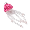 Glass Seed Beaded Jellyfish Pendants PALLOY-MZ00660-05-3