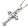 Crucifixion Cross Brass Micro Pave Cubic Zirconia Pendant Necklaces LS-NJEW-S385-02P-2