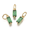 Brass Micro Pave Cubic Zirconia Charms ZIRC-F111-03G-07-1