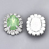 Resin Rhinestone Cabochons with Crystal Rhinestone and Brass Findings RB-S066-22S-4