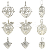6Pcs 3 Styles Brass & Alloy  Bead Cage Pendants FIND-YW0011-82-1