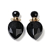 Natural Obsidian Faceted Teardrop Bottle Pendants G-A225-02G-07-1