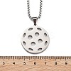 201 Stainless Steel Pickleball Pendant Box Chain Necklaces for Women Men NJEW-H050-01A-P-5