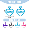 4 Pairs 4 Colors Heart with Word Kiss Me Acrylic Dangle Stud Earrings EJEW-FI0002-34-2