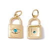 Rack Plating Brass Micro Pave Deep Sky Blue Cubic Zirconia Pendants ZIRC-C040-35G-1