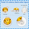 72Pcs 12 Colors Platinum Alloy Charms RGLA-SC0001-05-2