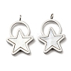 304 Stainless Steel Shell Pendants STAS-L022-013P-1