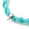 Waxed Polyester Cord Braided Wave Cord Bracelet with 304 Stainless Steel Beads BJEW-JB08254-4