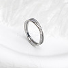 304 Stainless Steel Micro Pave Clear Cubic Zirconia Finger Rings for Women FS-WG1B662-08-1