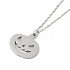 Halloween Series 202 Stainless Steel Cable Chain Pumpkin Pendant Necklaces LS-NJEW-S005-01P-B-1