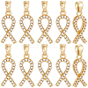 10Pcs Brass Micro Pave Cubic Zirconia Pendants KK-BBC0019-34-1