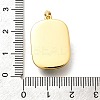 Brass Dodger Blue Glitter Enamel Rectangle Pendants KK-K398-14G-3