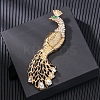 Peacock Alloy Crystal Rhinestone Brooches JEWB-M046-23G-1