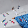 Alloy Enamel Cat with Number Pendant Locking Stitch Markers HJEW-PH01883-4