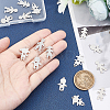 16Pcs 4 Style 201 Stainless Steel Connector Charms STAS-UN0035-52-2