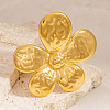 Flower 304 Stainless Steel Adjustable Cuff Rings for Women RJEW-M103-04C-G-1