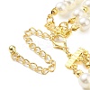 Boho Dyed Synthetic Turquoise Chip & Plastic Pearl Multi Layered Necklaces NJEW-U006-04A-G-4