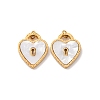 304 Stainless Steel Pave Natural Shell Pendants STAS-U061-05G-1