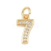 Brass Micro Pave Clear Cubic Zirconia Charms KK-G544-04G-07-1