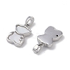 Brass & Shell & Clear Cubic Zirconia Pendants KK-G497-15P-2