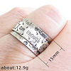 Dandelion with Word Pattern Alloy Finger Rings FS-WG2A4E2-05-2