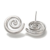 Brass Micro Pave Clear Cubic Zirconia Spiral Stud Earrings for Women EJEW-U026-02P-1
