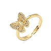Brass Micro Pave Cubic Zirconia Adjustable Finger Rings for Women RJEW-A065-02G-4