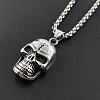 Stainless Steel Skull Pendant Punk Style Hip-hop Necklaces for Men KQ3435-2