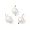 Natural Cultured Freshwater Pearl Round Charms PALLOY-JF04193-01-1