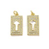 Brass Micro Pave Clear Cubic Zirconia Pendants KK-K365-10C-G-1