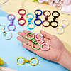 12Pcs 12 Colors Alloy Spring Gate Clasps FIND-TA0008-03-6