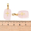 Natural Rose Quartz Pendants G-G461-06G-08-3