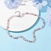 Natural Rose Quartz Chip Beaded Necklace NJEW-JN04615-03-2