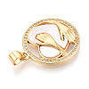 Brass Micro Pave Clear Cubic Zirconia Pendants KK-N268-63G-2