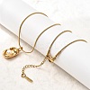 304 Stainless Steel with Acrylic Pearl Oval Pendant Necklaces NJEW-G184-05G-1