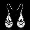 Simple Silver Color Plated Brass Water teardrop EJEW-BB08802-6