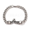 304 Stainless Steel Viking Lion Link Chain Bracelets for Men BJEW-B096-38AS-3