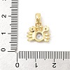 Rack Plating Leaf Brass Clear Cubic Zirconia Pendants KK-S407-13G-F-3