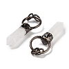 Natural Quartz Crystal Faceted Pointed Bullet Pendants G-A221-03D-2
