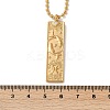304 Stainless Steel Clear Cubic Zirconia Rectangle Constellation Pendant Necklaces for Women Men NJEW-S435-01G-L-5