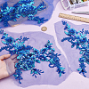 Flower Polyester Embroidery Sew on Appliques PATC-WH0020-33E-3