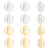 12Pcs 2 Colors 201 Stainless Steel Pendants STAS-UN0041-54-4
