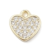 Brass Micro Pave Clear Cubic Zirconia Charms KK-B130-02G-07-1