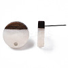 Resin & Walnut Wood Stud Earring Findings MAK-N032-007A-5