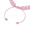 2Pcs Cat Eye Beads Braided Bead Bracelets for Mother and Child BJEW-TA00619-5